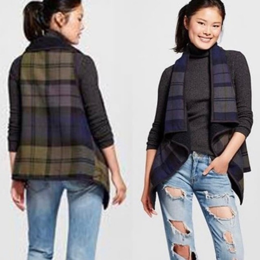 Mossimo Sherpa Flannel Plaid Vest